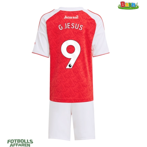 Arsenal Gabriel Jesus #9 Hemmaställ Barn 2025-26 Kortärmad (+ Korta byxor)